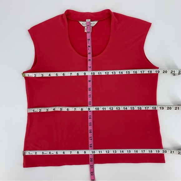 Allison Daley Coral Pink Sleeveless Round Neck Shell Top, Small - Picture 14 of 16